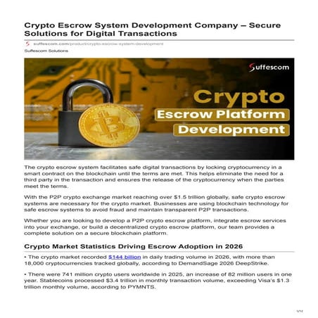 Crypto Escrow System Development Company Secure Solutions for Digital ...
