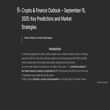 Crypto & Finance Outlook – September 15, 2025_ Key Predictions and Market Str...