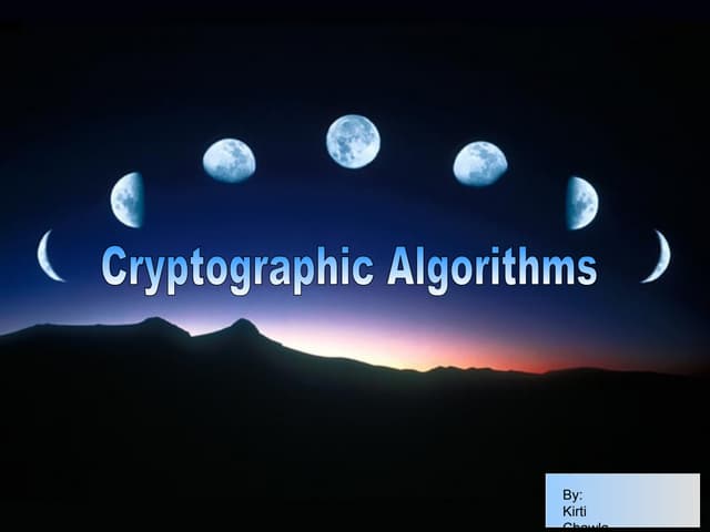 Cryptographicalgorithms