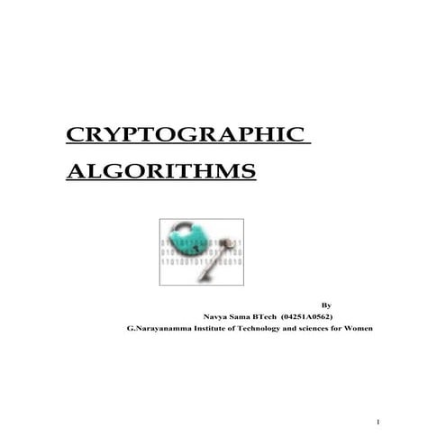 Cryptographic algorithms | PDF
