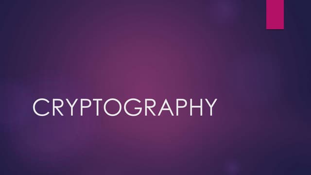 Cryptography