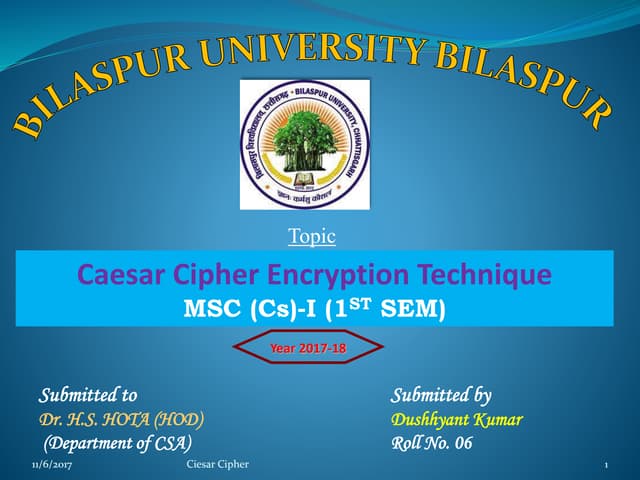 Cryptography with caesar Cipher