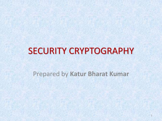 Introduction to Cryptography