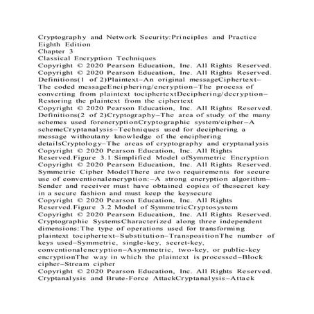 Cryptography and Network SecurityPrinciples and PracticeEighth Ed