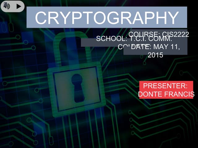 Cryptography Presentation | PPTX