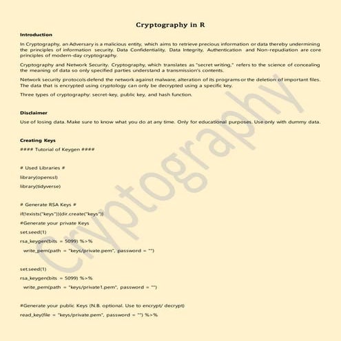 Cryptography in R | PDF