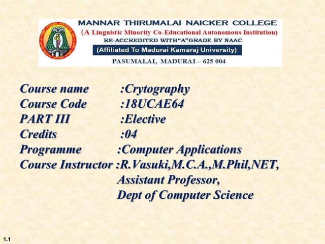 Cryptography introduction