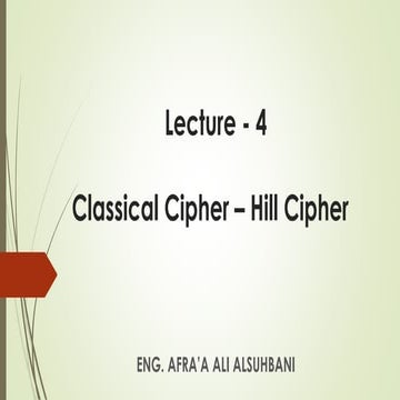 Understanding the Hill Cipher with Matrix | PPTX