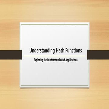 cryptography hash functions in detail view | PPTX