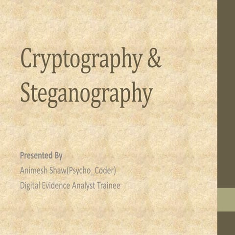 Cryptography &amp; Steganography | PPT