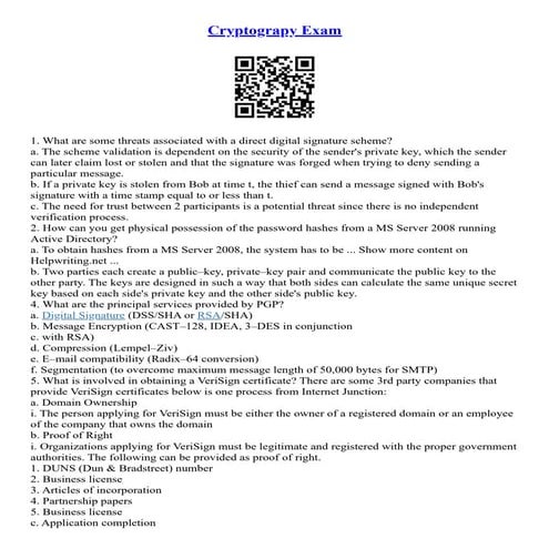 Cryptograpy Exam