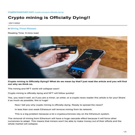 Crypto mining is Officially Dying!!