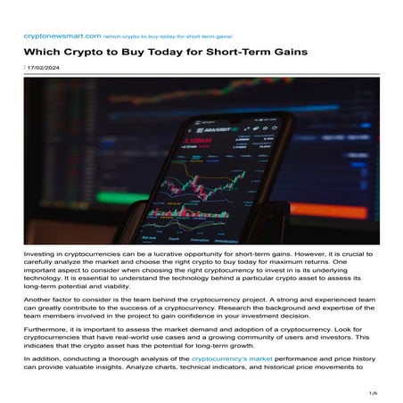 cryptonewsmart.com-Which Crypto to Buy Today for Short-Term Gains.pdf