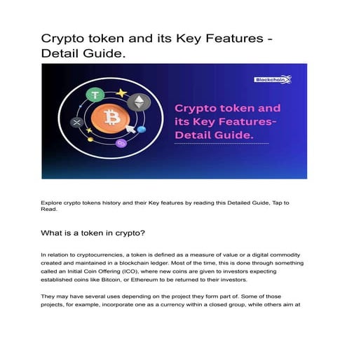 Crypto token and its Key Features - Detail Guide.pdf