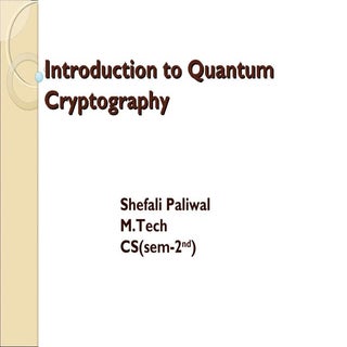 quantum cryptography