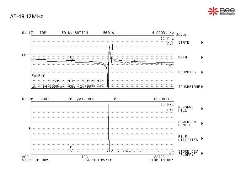 SPICE Simulation of Crystal AT49,12MHz