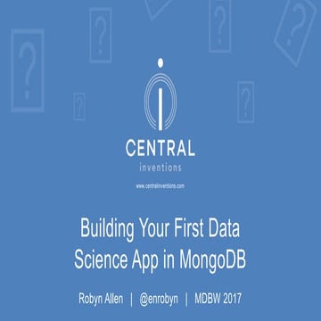 Building Your First Data Science Applicatino in MongoDB | PPT