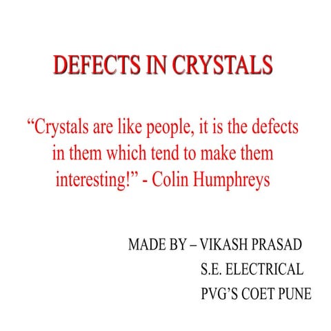 Crystal Defects