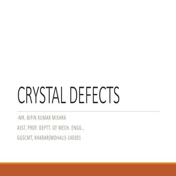 Crystal defects