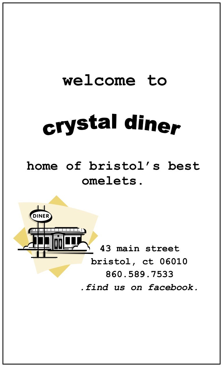Crystal diner menu
