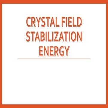 Crystal field stabilization energy