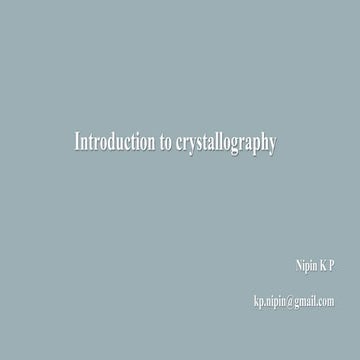 Introduction to Crystallography 