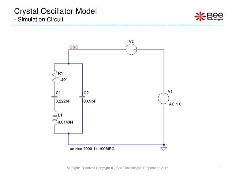 Crystal Oscillator Model using LTspice