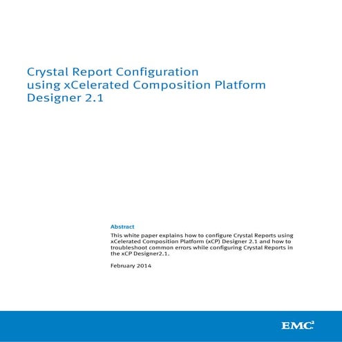 Crystal Report Configuration Using xCP Designer 2.1