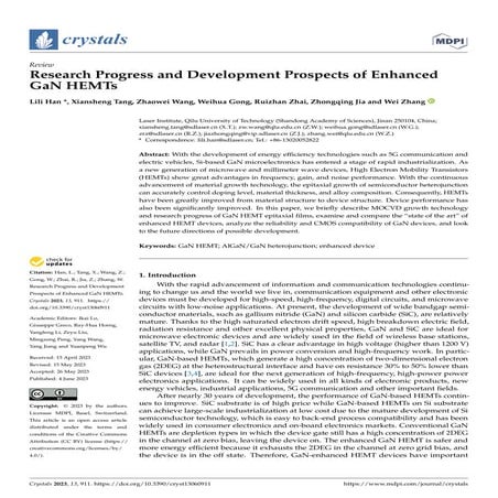 Research progress and development projpects of enhance Gan HEMTs | PDF