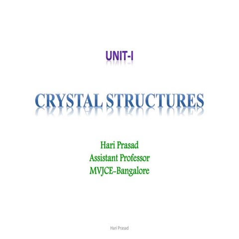 Crystal structures in material science
