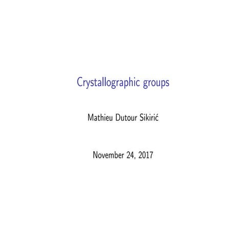 Crystallographic groups