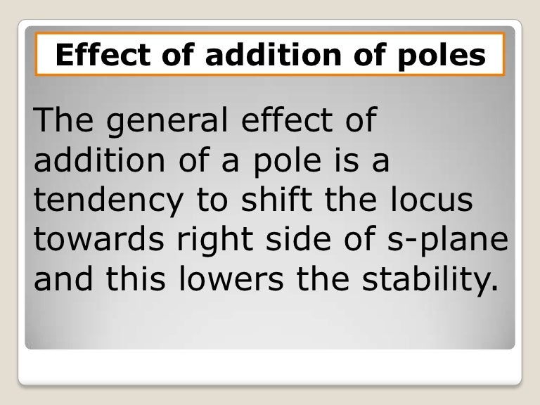 Effects of poles and zeroes