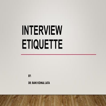 interview etiquette:Communication skills