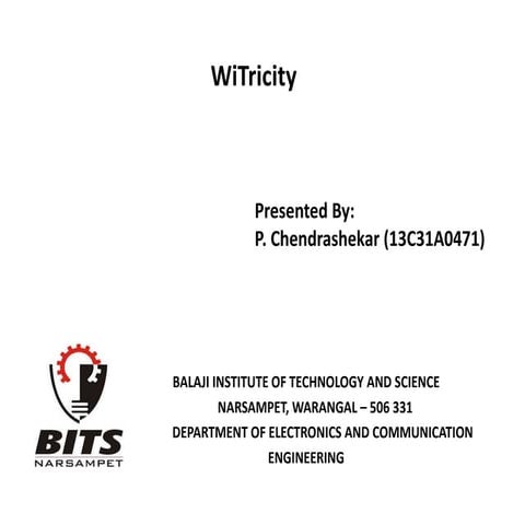 witricity academic seminar final year b.tech 
