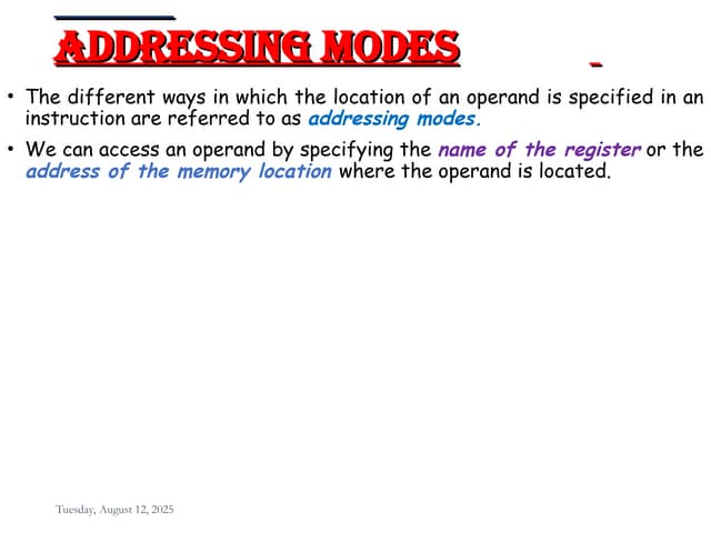 COA Addressing Mode Computer Organisation and Architecture