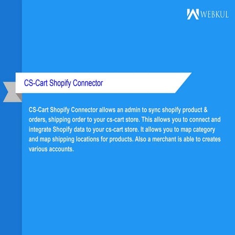 CS-Cart Shopify Connector