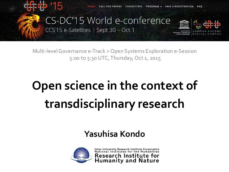 Open Science In The Context Of Transdisciplinary Research Open Science In The Context Of Transdisciplinary Research