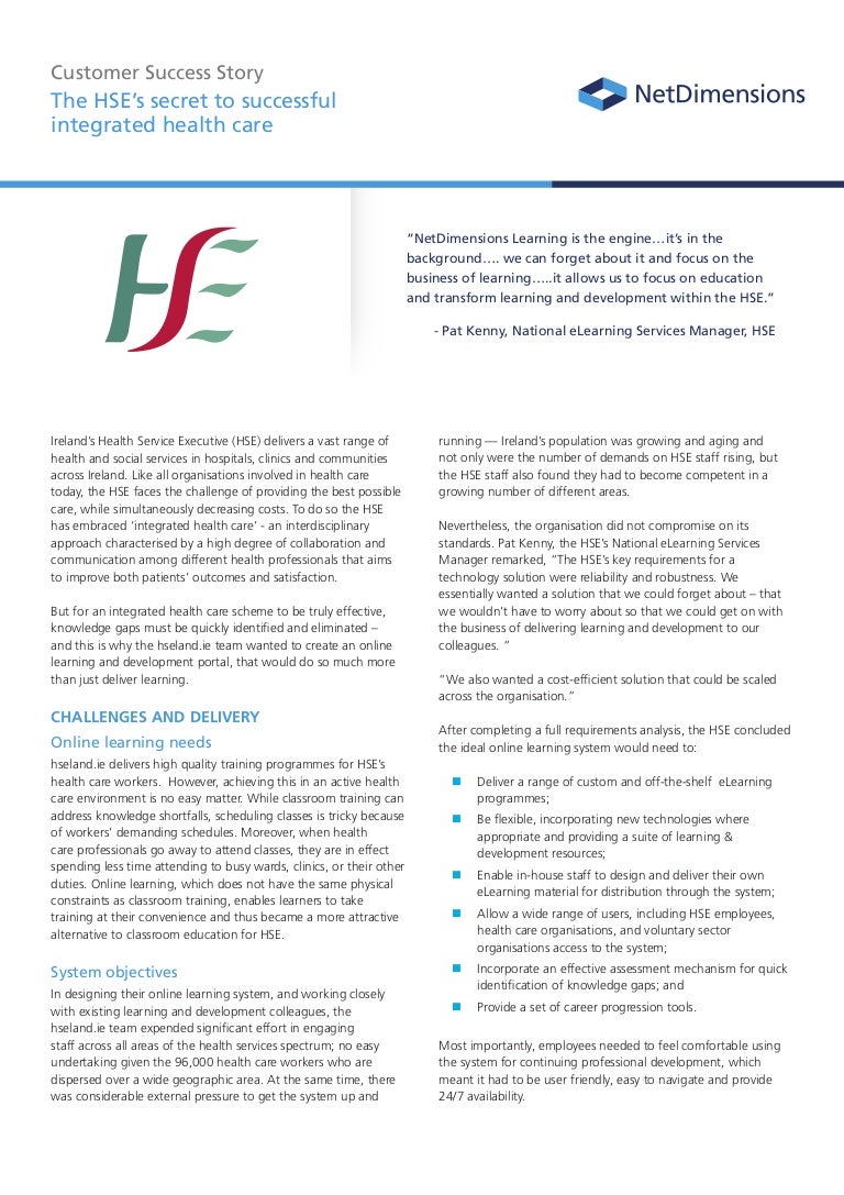 Case Study Ireland's Health Service Executive (HSE)