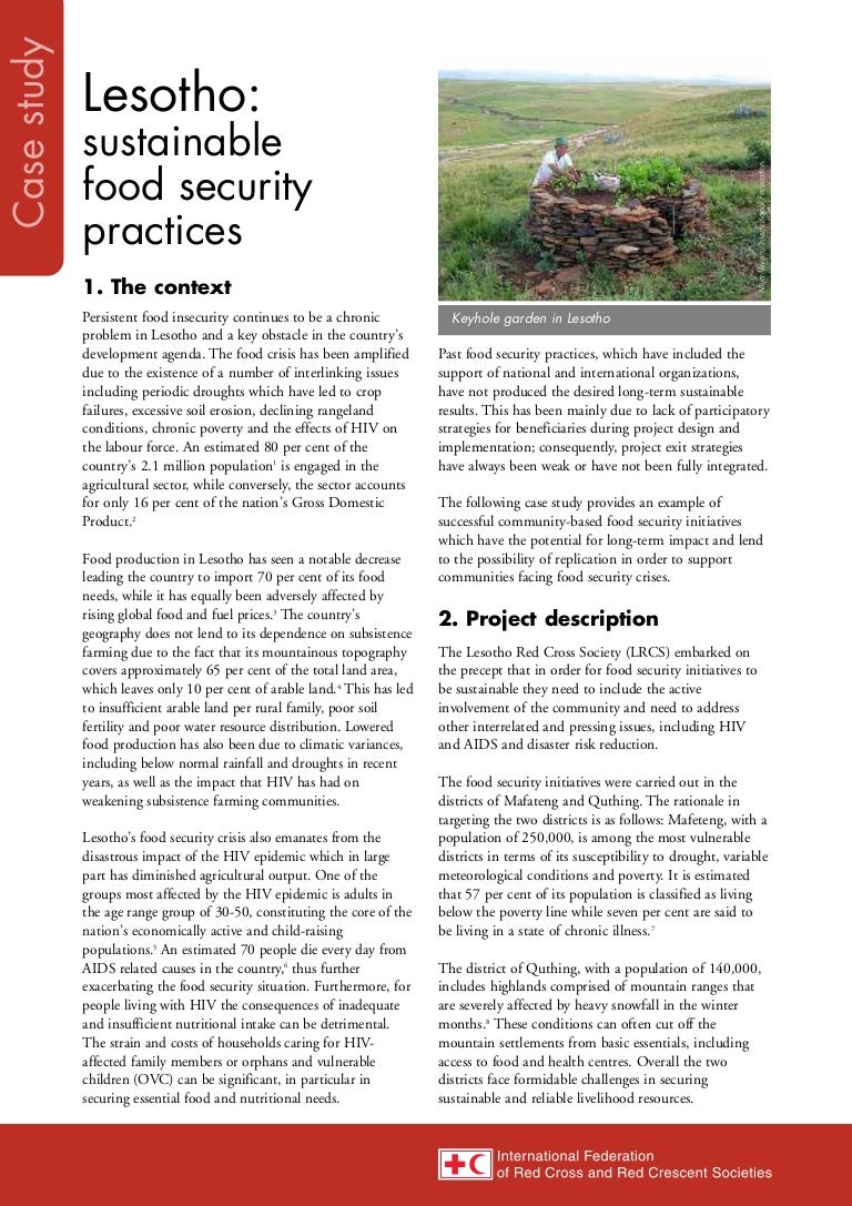 Lesotho Sustainable Food Security Practices
