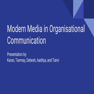 Modern media in organisational communication 