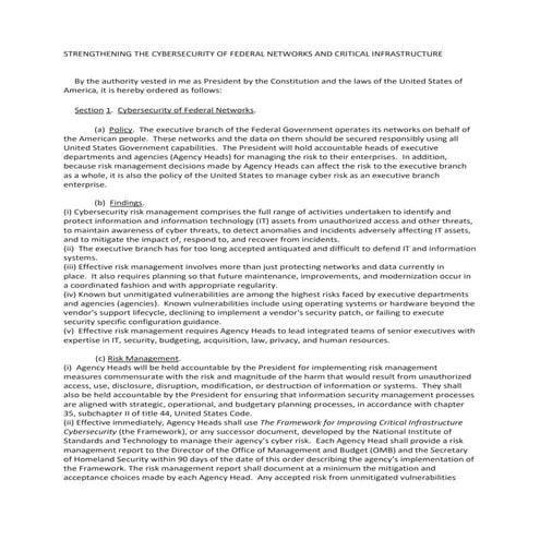 DRAFT of NEW White House Cybersecurity Executive Order leaked