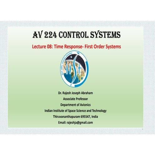 Comprehensive Analysis of Time Response in First and Second Order ...