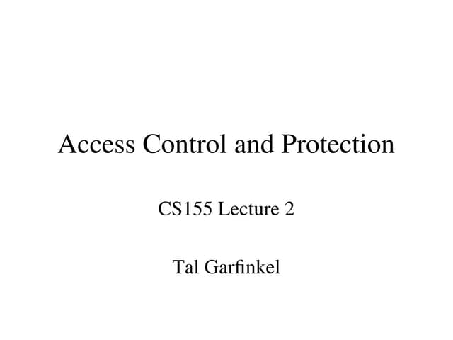 access control configurations and principles