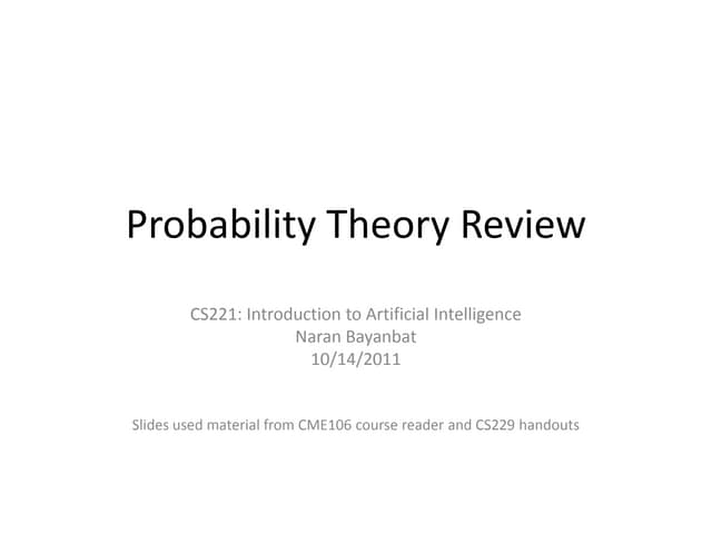 Cs221 probability theory