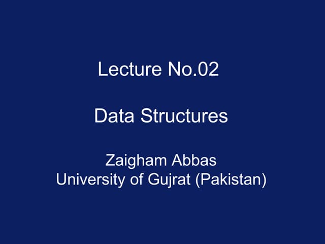 Data Structure lec#2 | PPT