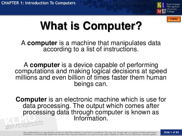 Introduction To Computer