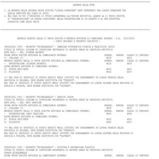 Esame di Stato 2014: materie della ...