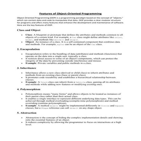 CS3391 Features of Object Oriented .docx