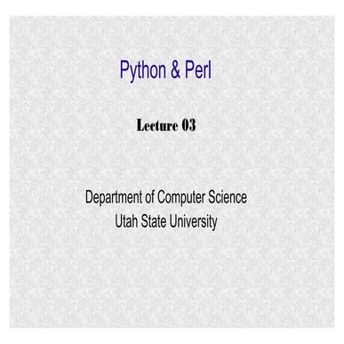 Python lecture 03 | PPT