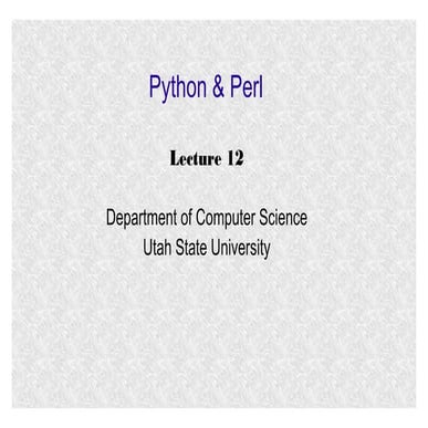 Python lecture 12 | PPT